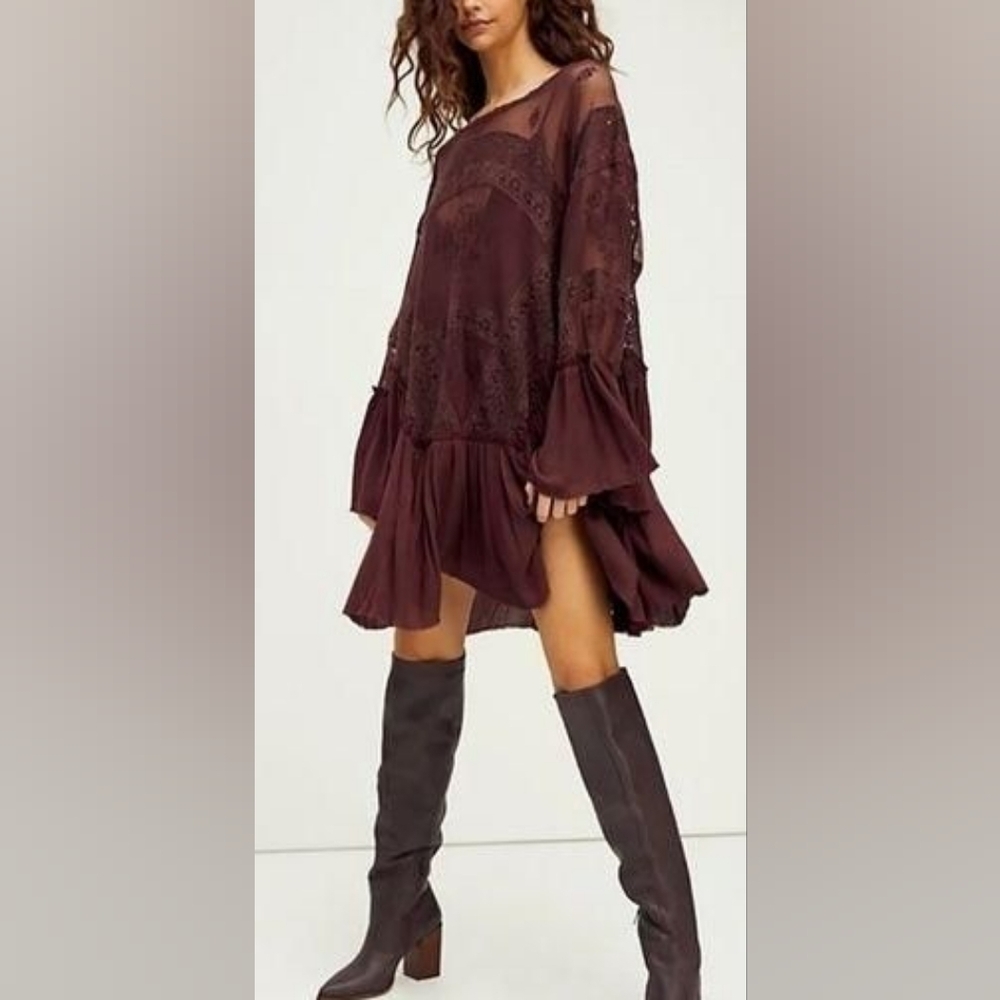Free People Layered In Lace Swing Dress
